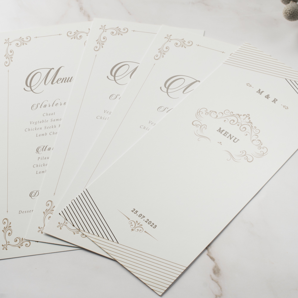 Wedding Menu | Classic Ivory Design | 350 GSM Paper Double Sided 4