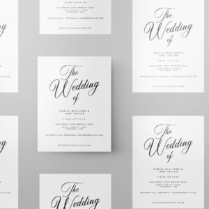 Calligraphy Monochromatic Wedding Invitation | 350 GSM Paper Shaadi Invitation & Envelope 2