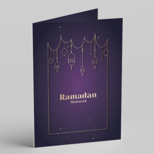 Purple Lanterns Ramadan Greeting Cards & Envelopes 2