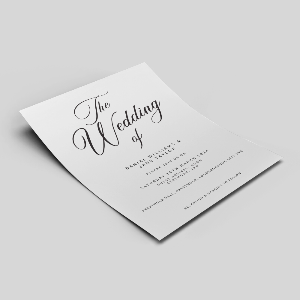 Calligraphy Monochromatic Wedding Invitation | 350 GSM Paper Shaadi Invitation & Envelope 4