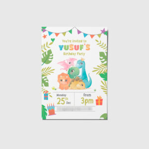 Birthday Stationery | Dinosaur Tots Invite & Birthday Menus