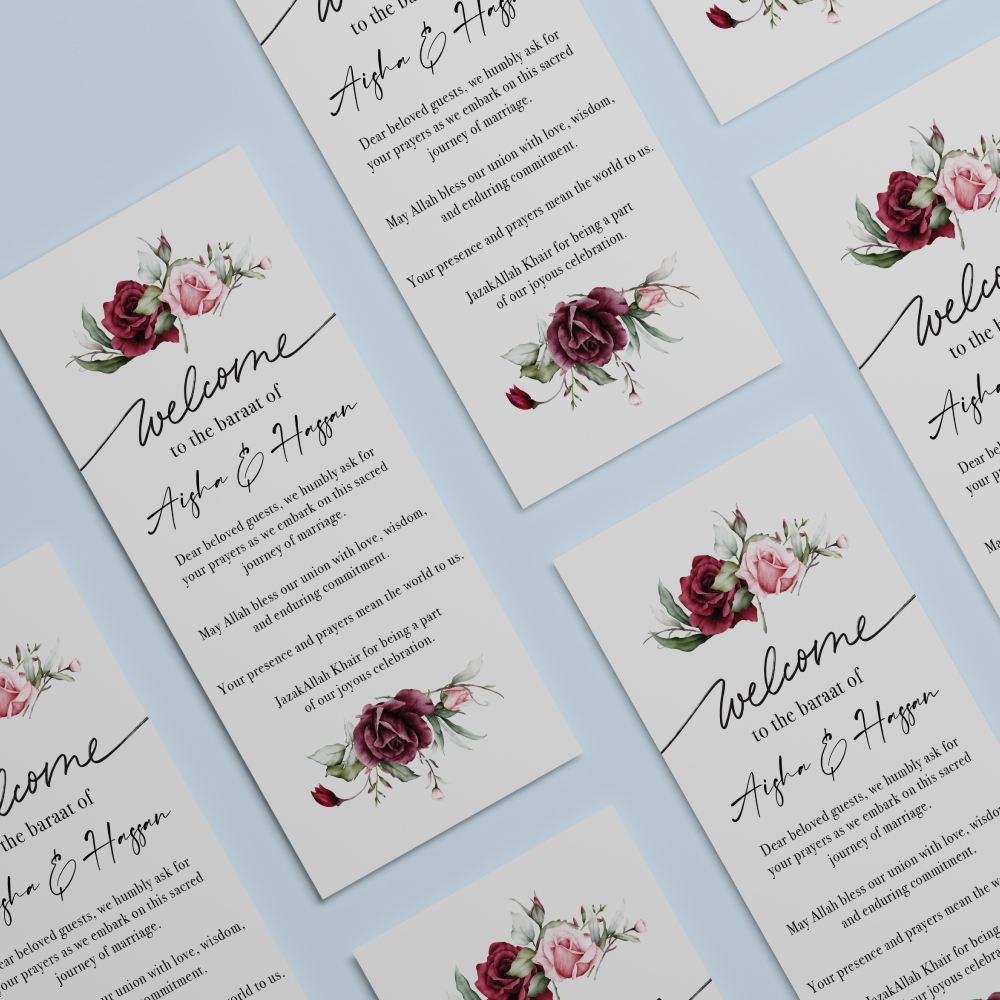 DL Rose Bouquet Prayer Cards | Thank You Cards 3