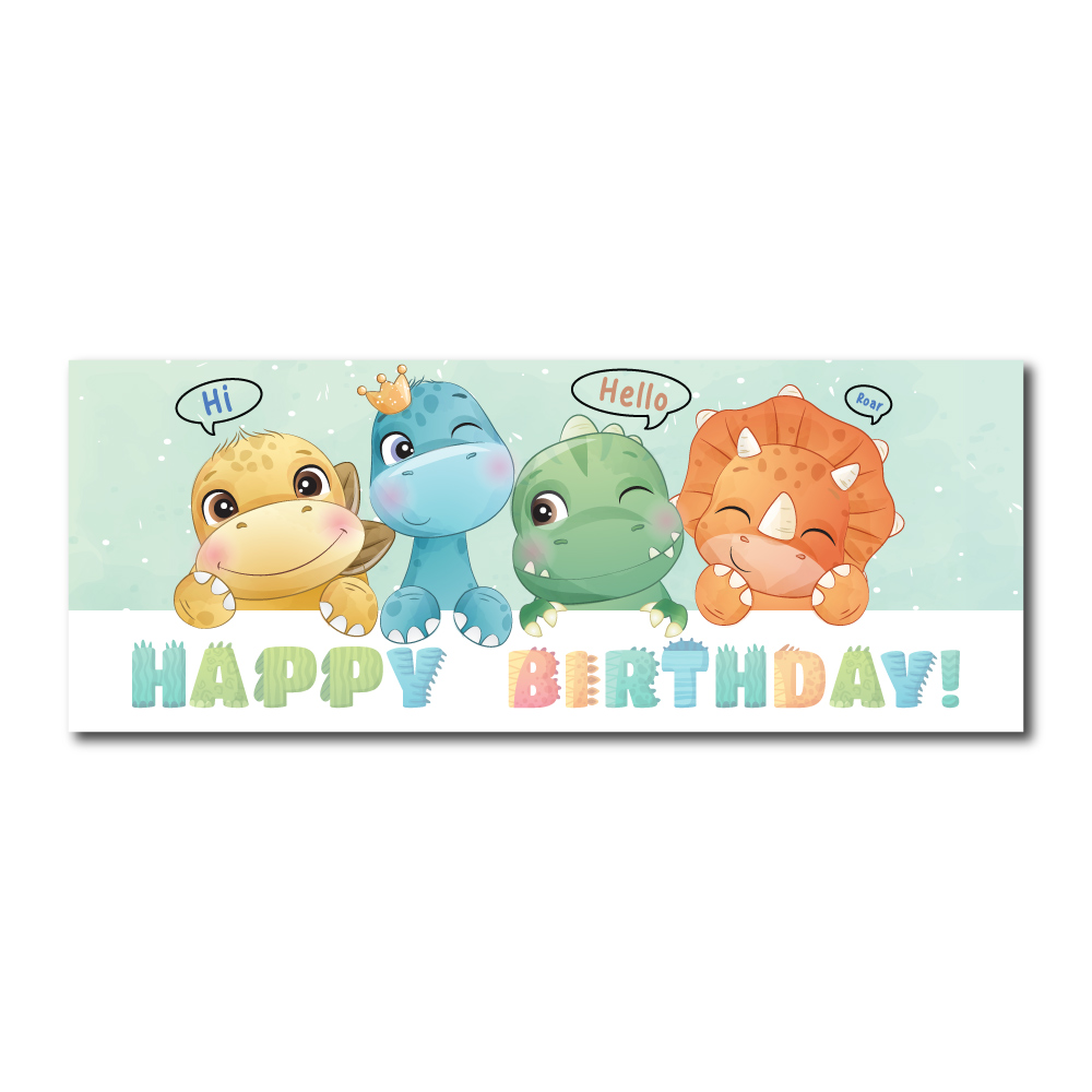 Personalised Birthday Banner | Dinosaur Tots | PVC Banner | With Two Eyelets 6