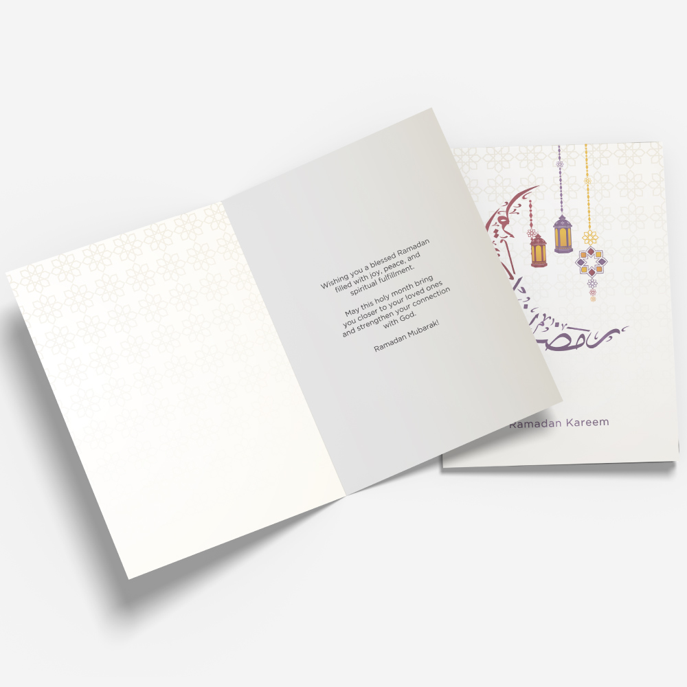 Arabic Calligraphy & Lantern Ramadan Greeting Cards & Envelope