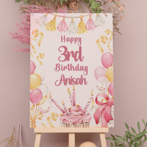 A2 Watercolour Celebrations Welcome Sign | Vinyl Sticker And Foamex Welcome Sign