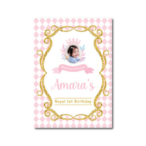 Vinyl Sticker ONLY | Personalised A2 Crowned Princess Photo Design | White-Backed Vinyl Sticker