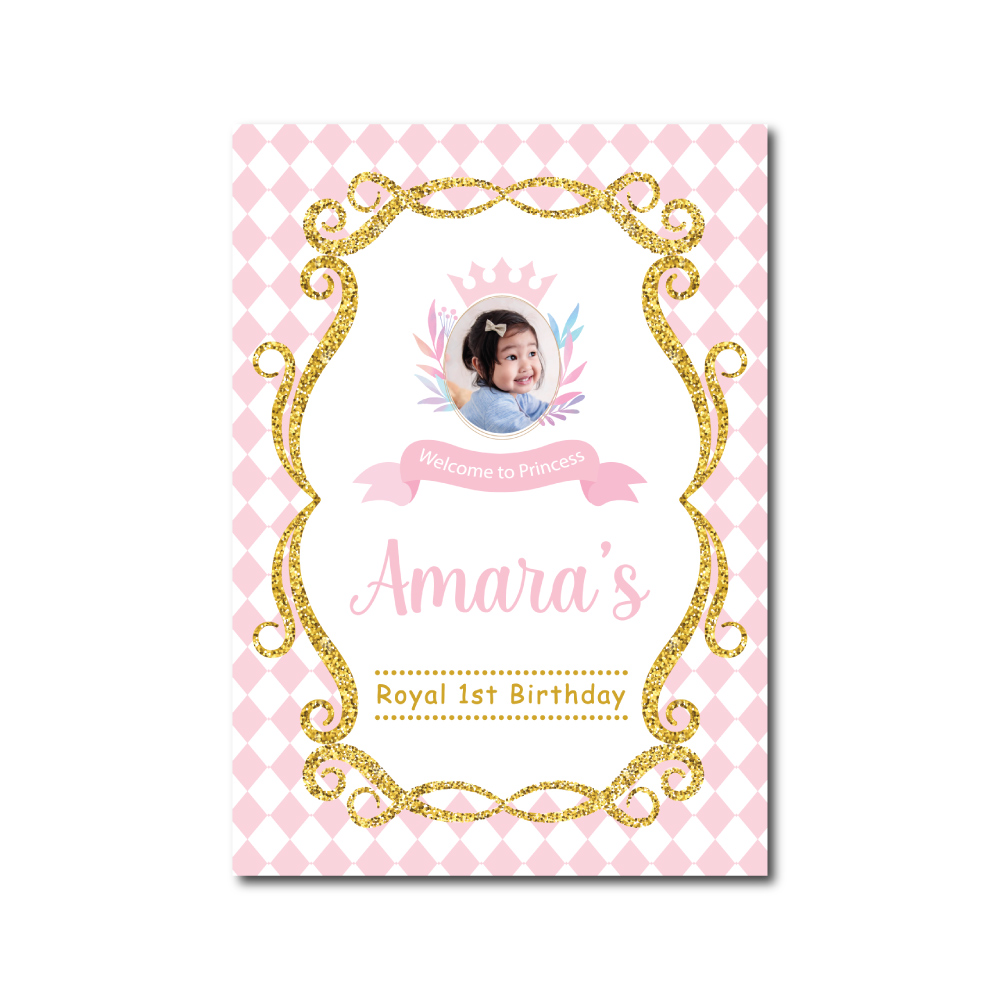 Vinyl Sticker ONLY | Personalised A2 Crowned Princess Photo Design | White-Backed Vinyl Sticker