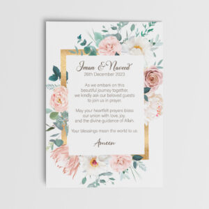 A6 Flowers And Golden Frame Duaa Cards