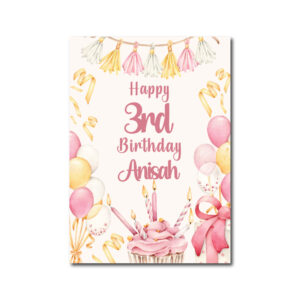 Vinyl Sticker ONLY | Personalised A2 Watercolour Celebrations Design | White-Backed Vinyl Sticker