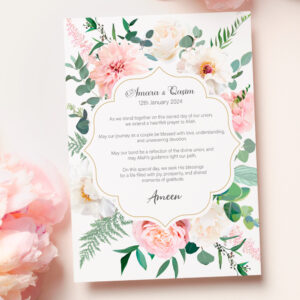 A6 Watercolour Floral Bouquet Duaa Cards 2