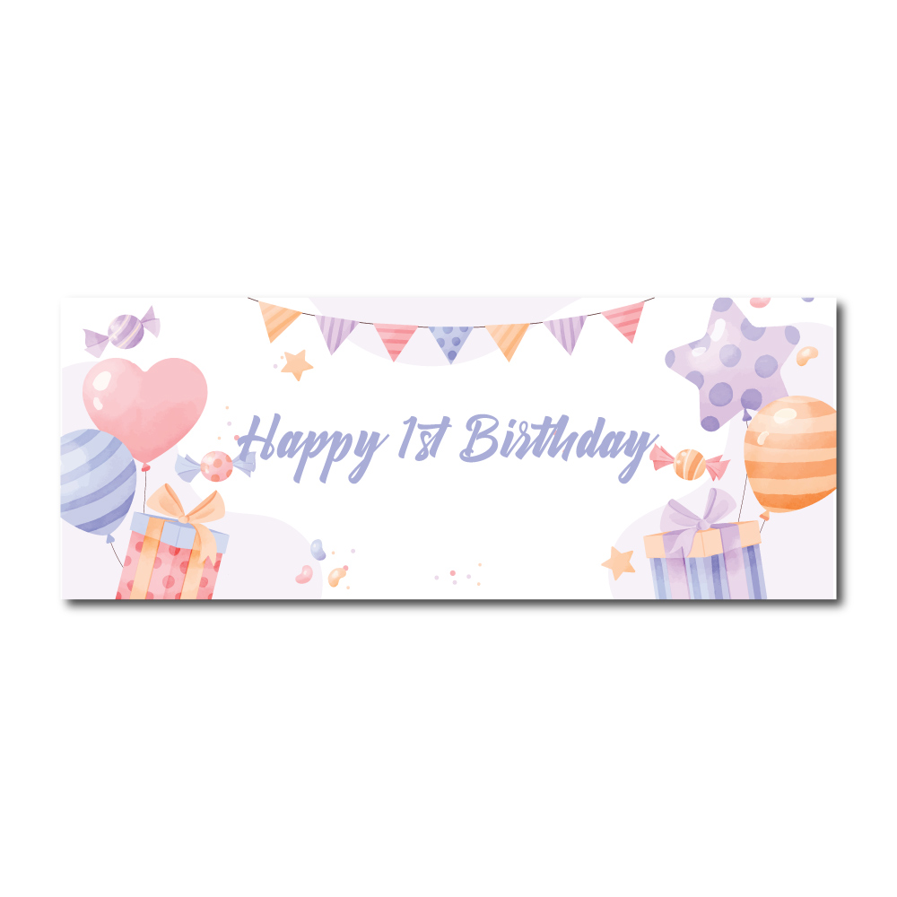 Personalised Birthday Banner | Pastel Celebration | PVC Banner | With Two Eyelets 4