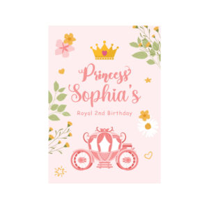 Vinyl Sticker ONLY | Personalised A2 Princess Carriage Design | White-Backed Vinyl Sticker