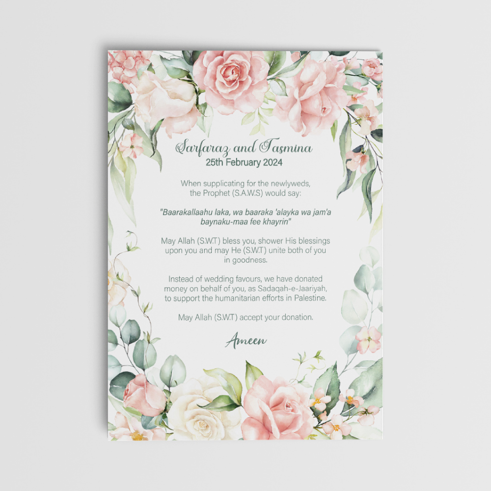 A6 Watercolour Watercolour Floral Border Duaa Cards 2