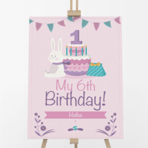 A2 Rabbit Party Birthday Welcome Sign | Vinyl Sticker And Foamex Welcome Sign