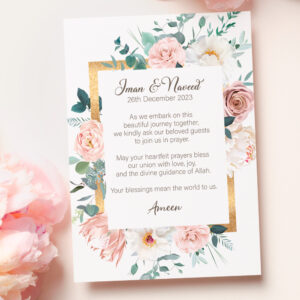 A6 Flowers And Golden Frame Duaa Cards 4