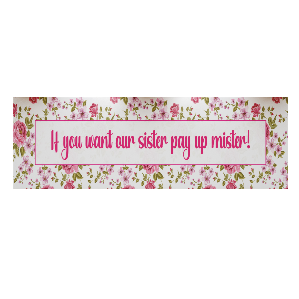 Personalised Pay Up Mister Signs | Wedding Gate Signs | Vintage Pink Floral Design 7