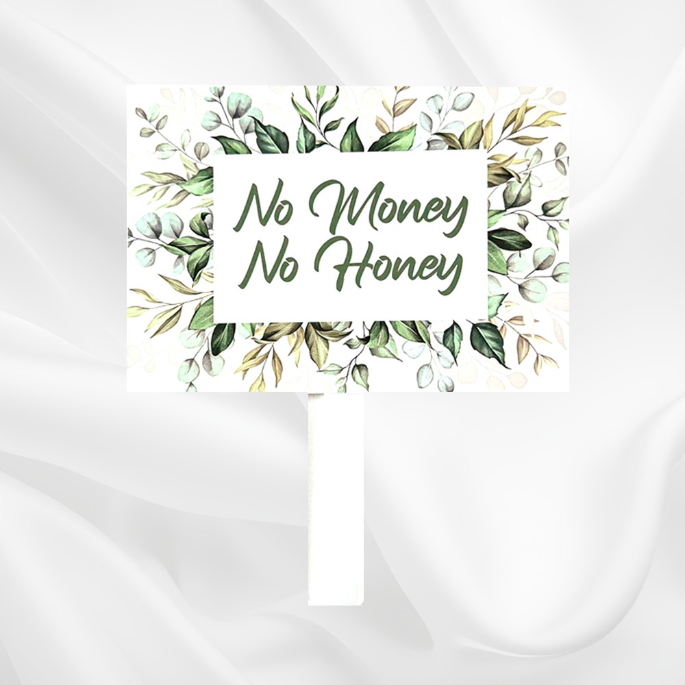 Personalised Pay Up Mister Signs | Wedding Gate Signs & PVC Banner Bundle | Green Leaves Digital Print 5