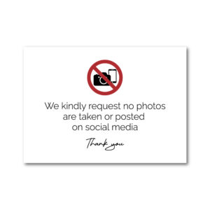 Vinyl Sticker ONLY | A2 No Photography Monochromatic Design | White-Backed Vinyl Sticker