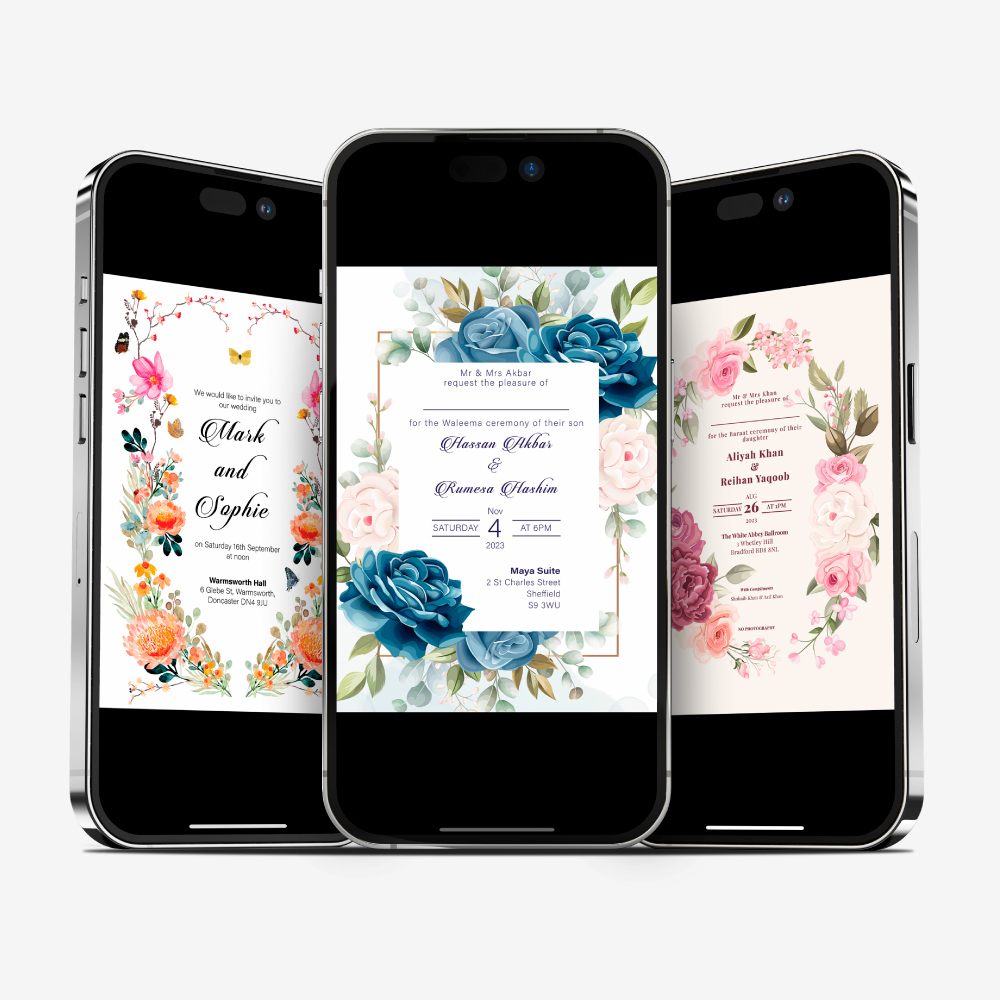 Wedding Invitation | Digital File | E-invite | Choice Of Design