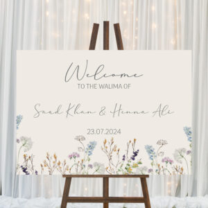 Garden of Wild Flowers Vinyl Sticker And Foamex Wedding Welcome Sign