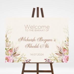 Spring Flowers Vinyl Sticker And Foamex Wedding Welcome Sign