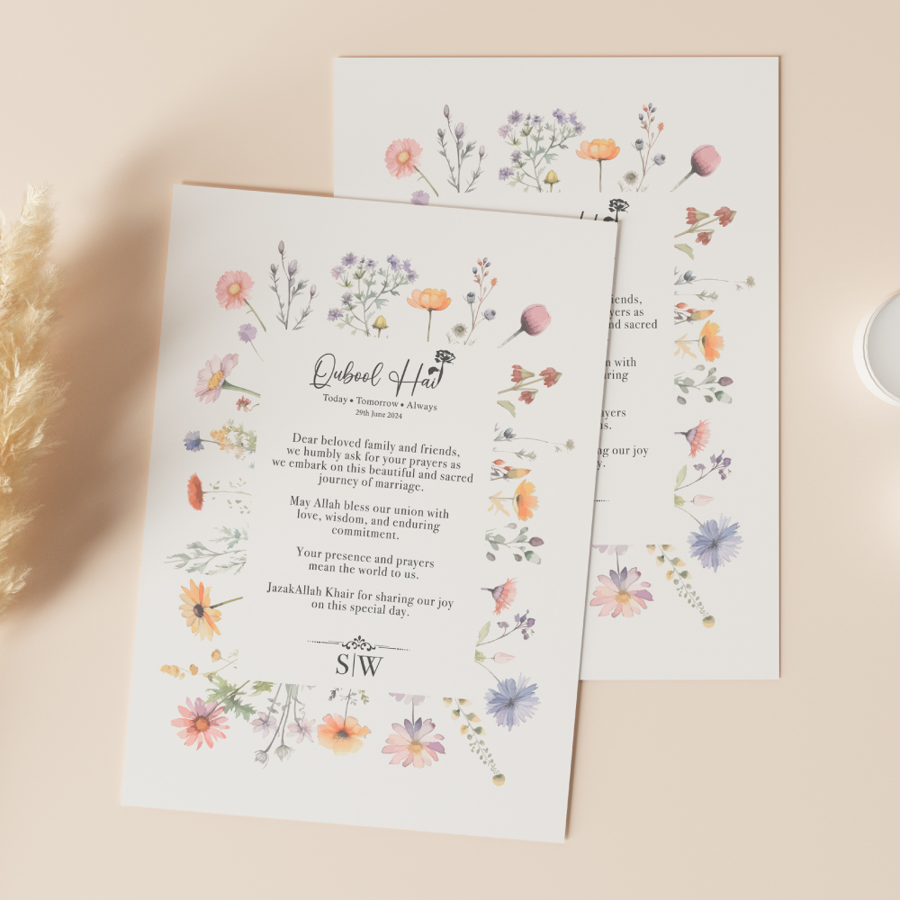 A6 Garden Flowers Duaa Cards