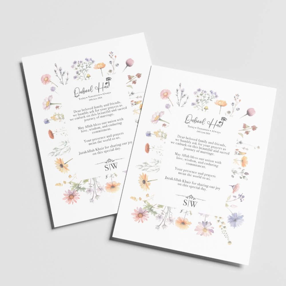 A6 Garden Flowers Duaa Cards 3