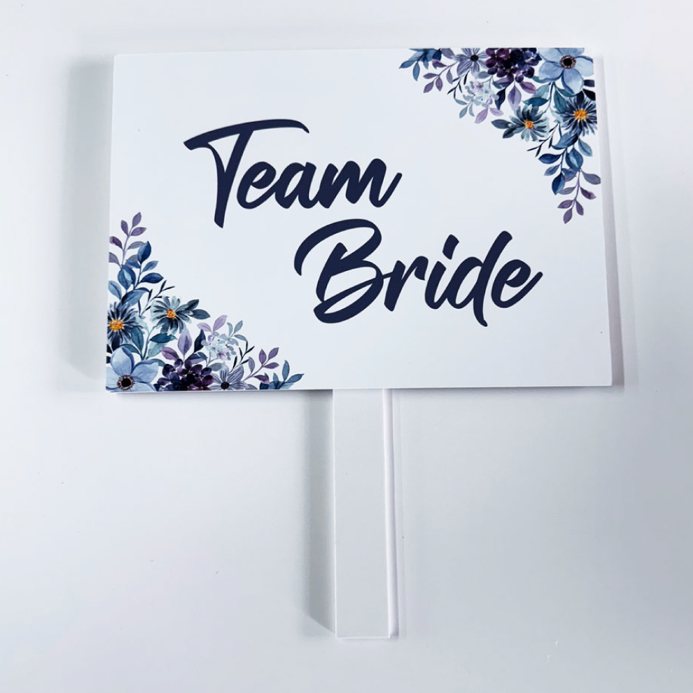 Personalised Pay Up Mister Signs | Wedding Gate Signs & PVC Banner Bundle | Watercolour Blue Floral Frame Design 6