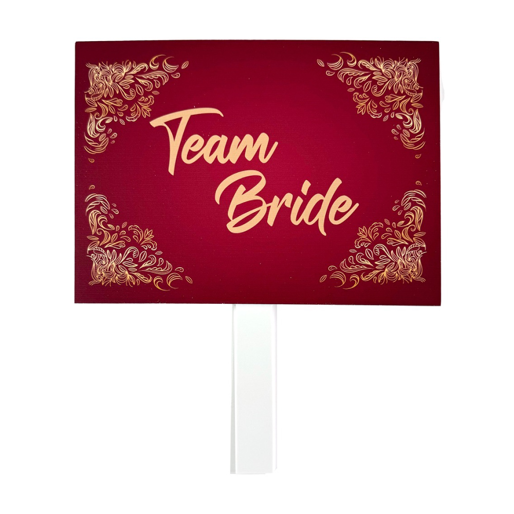 Personalised Pay Up Mister Signs | Wedding Gate Signs & PVC Banner Bundle | Gold and Red Design 2