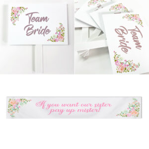 Pay Up Mister Signs | Wedding Gate Signs & PVC Banner Bundle | Floral Bouquet Design 11