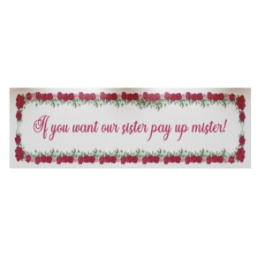 Pay Up Mister Signs | Wedding Gate Signs & PVC Banner Bundle | Maroon Floral Frame Design 8