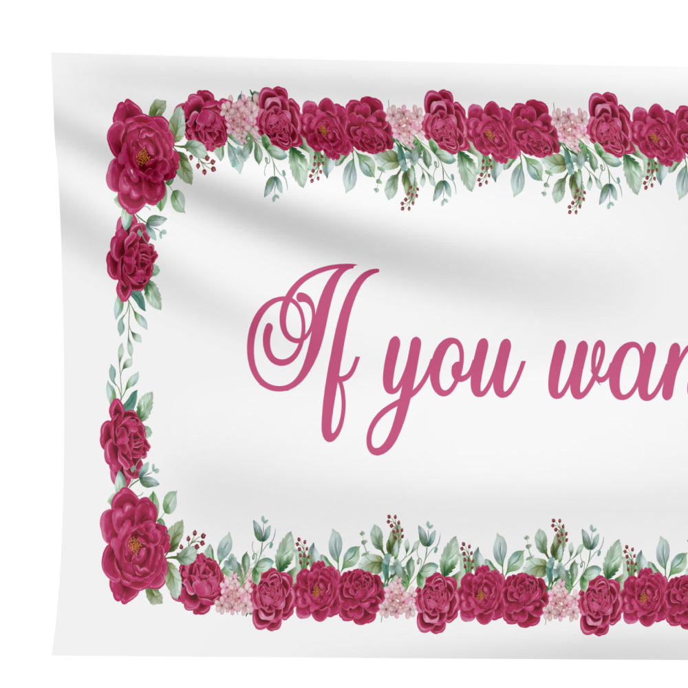 Pay Up Mister Signs | Wedding Gate Signs & PVC Banner Bundle | Maroon Floral Frame Design 9