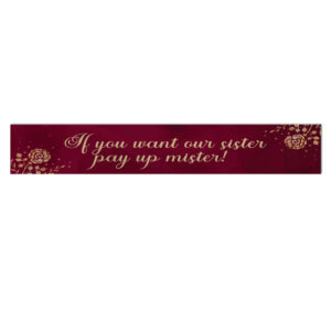 Pay Up Mister Signs | Wedding Gate Signs & PVC Banner Bundle | Burgundy and Gold Roses Design 10