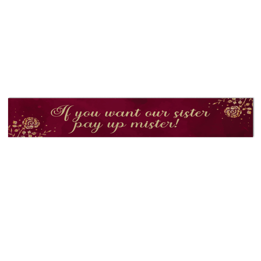 Pay Up Mister Signs | Wedding Gate Signs & PVC Banner Bundle | Burgundy and Gold Roses Design 10
