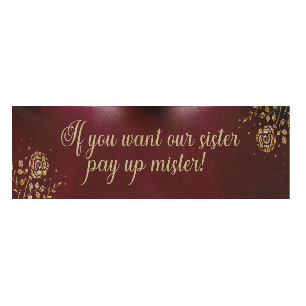 Pay Up Mister Signs | Wedding Gate Signs & PVC Banner Bundle | Burgundy and Gold Roses Design 10