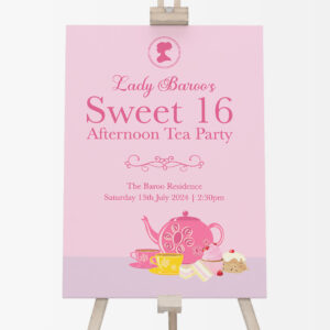 Lady's Afternoon Tea Welcome Sign | Vinyl Sticker And Foamex Welcome Sign