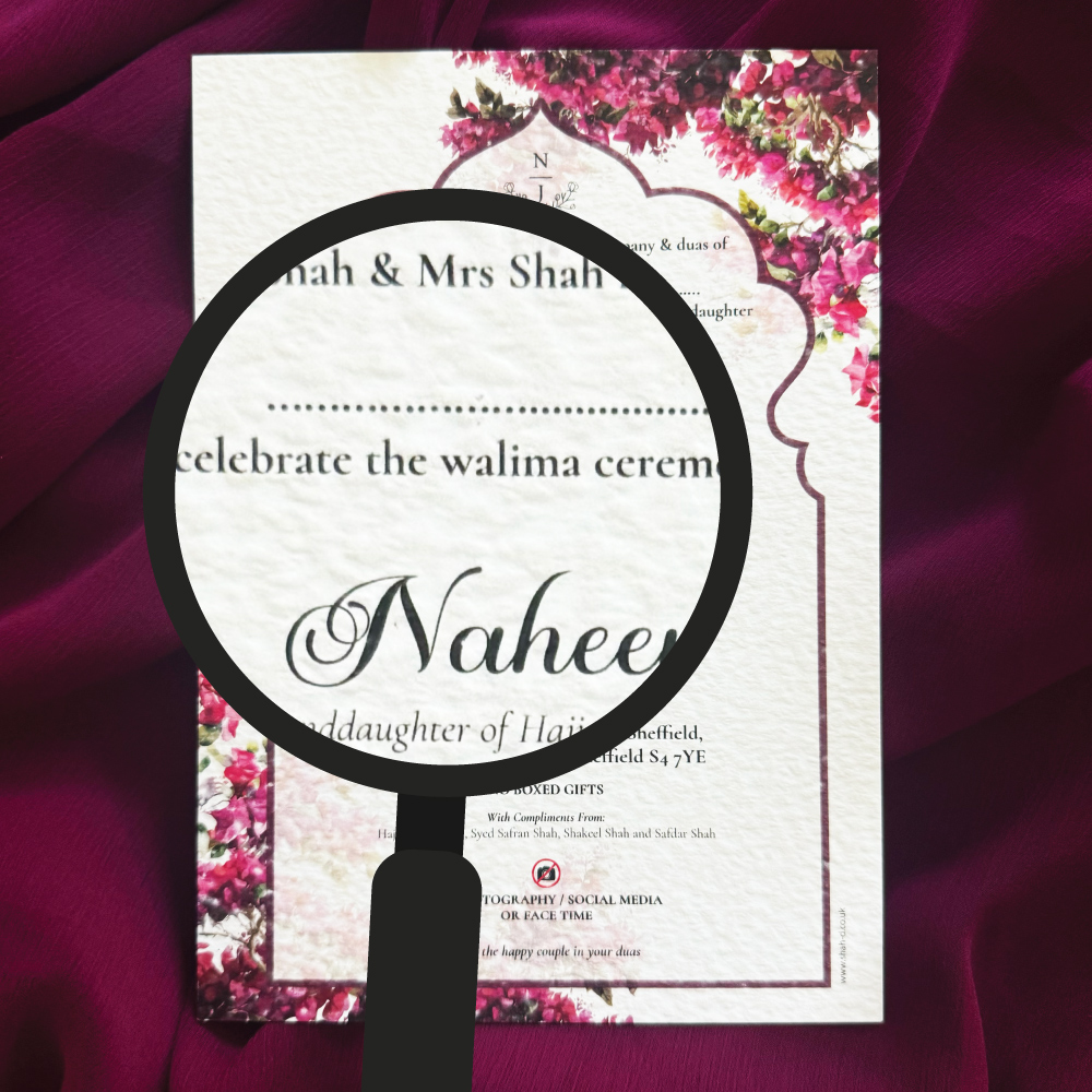 Bougainvillea Flowers Garden Arch Wedding Invitation | 350gsm Card Shaadi Invitation & Envelope 5