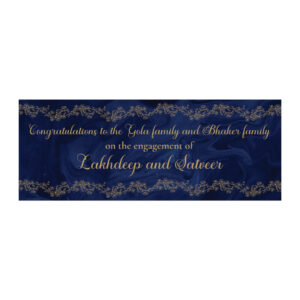 Blue Marble Design Wedding PVC Banner | With Two Eyelets 2