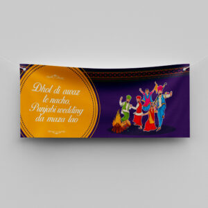 Punjabi Dancers Design Wedding PVC Banner | With Two Eyelets