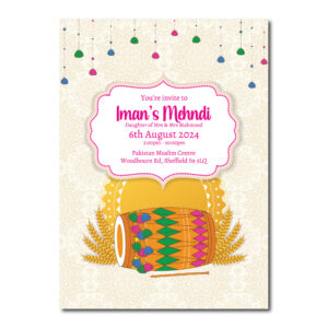 A6 Celebration Dhol Wedding Invitation | 350gsm Card Shaadi Invitation (No Envelope) 4