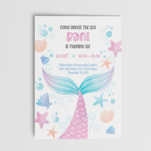 Birthday Stationery | A6 Pastel Mermaid Tail Invite