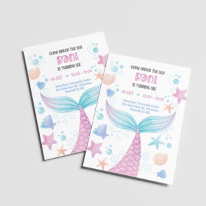 Birthday Stationery | A6 Pastel Mermaid Tail Invite 2