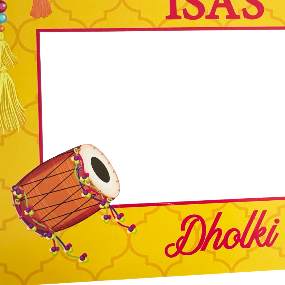 A1 Vibrant Dholki Selfie Sign Vinyl Sticker And Foamex Wedding Selfie Sign 2