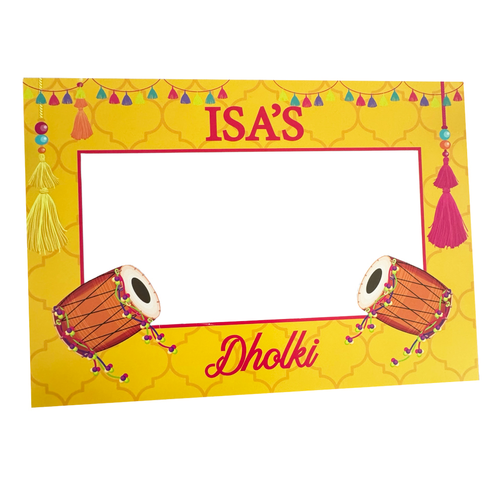 A1 Vibrant Dholki Selfie Sign Vinyl Sticker And Foamex Wedding Selfie Sign