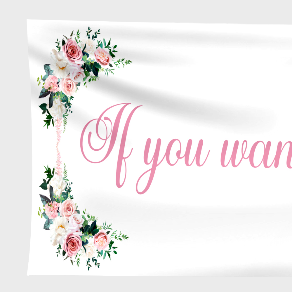 Pay Up Mister Signs | Wedding Gate Signs & PVC Banner Bundle | Blush Pink Floral Frame Design 10