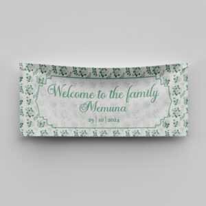 Ivory Rose And Leaves Design Wedding PVC Banner | With Two Eyelets