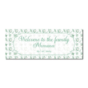 Ivory Rose And Leaves Design Wedding PVC Banner | With Two Eyelets 3