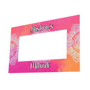 A1 Pink & Orange Mandala Selfie Sign Vinyl Sticker And Foamex Wedding Selfie Sign