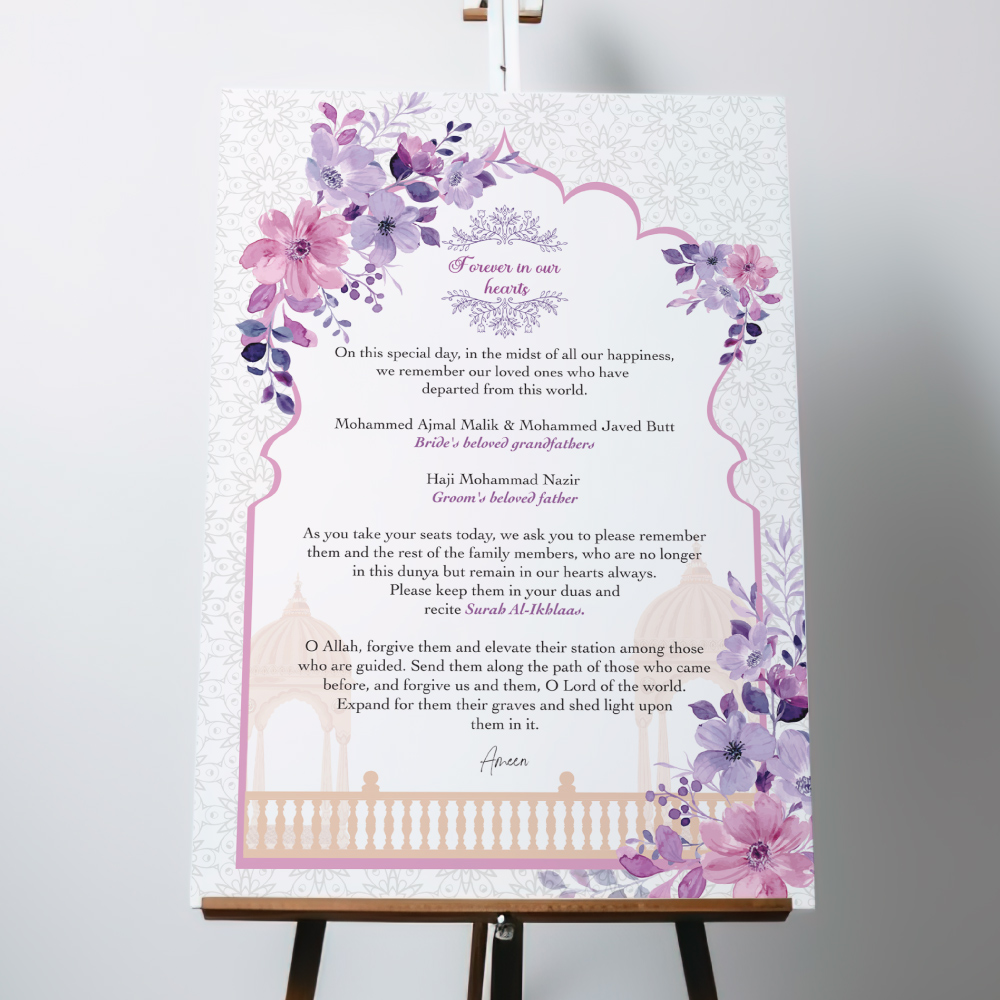 Personalised Purple & Ivory Floral Arch Vinyl Sticker And Foamex Wedding Welcome Sign Personalised Purple & Ivory Floral Arch Vinyl Sticker And Foamex Wedding Welcome Sign