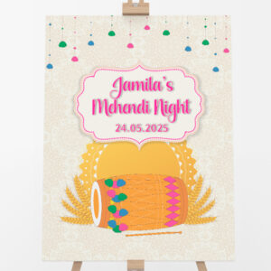 Personalised Colourful Dhol Vinyl Sticker And Foamex Wedding Welcome Sign